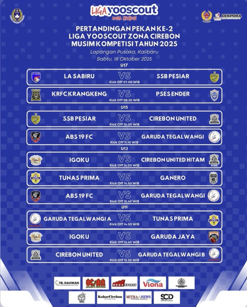 Liga Yooscout Cirebon match schedule