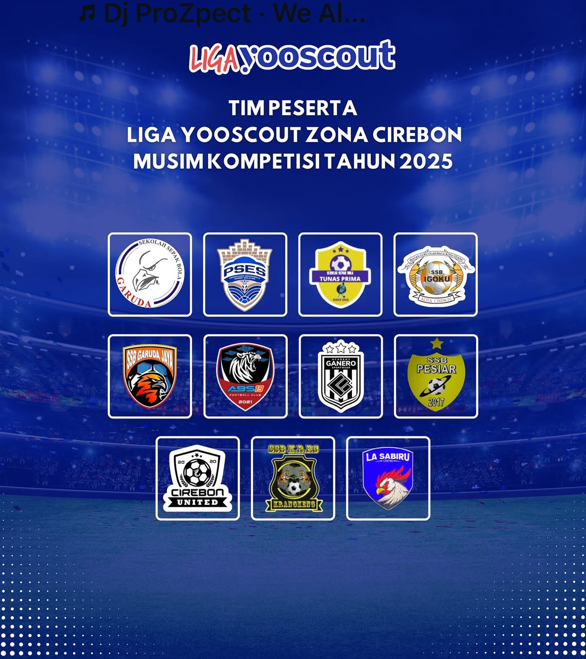 Tim Peserta Liga Yooscout Zona Cirebon 2025